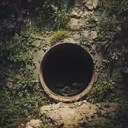 a very big round looking hole that is in the ground