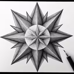 a pencil drawing of a star shaped object