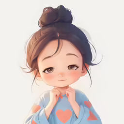 a cartoon girl wearing a dress with hearts on it