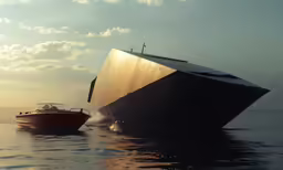 two boats in the water near one another