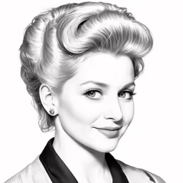 a woman in a suit is smiling at the camera