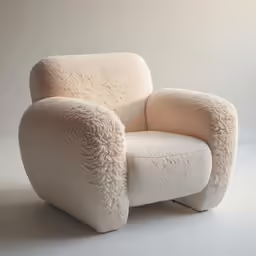 a very unique chair with furry fur on it