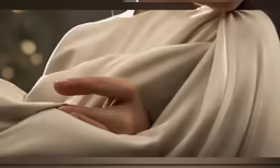 a woman wearing a white veil with her hands covering her face