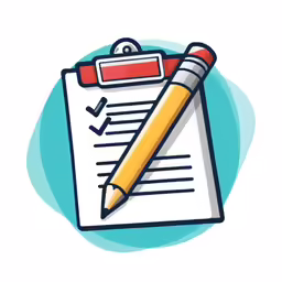 an image of a pen and a paper with a check mark