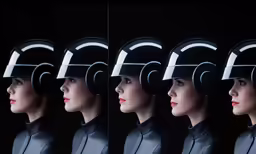 a series of images showing how women have helmets on their heads