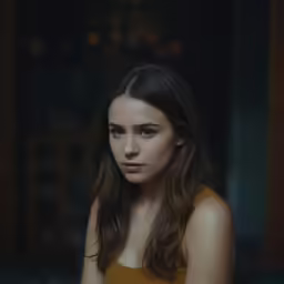 a beautiful young lady posing in a yellow top