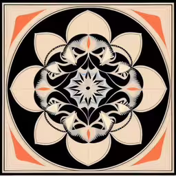 an intricate, geometric motif with many different shapes