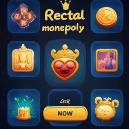 a group of icons designed with royal theme