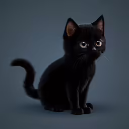 a black cat is staring straight ahead