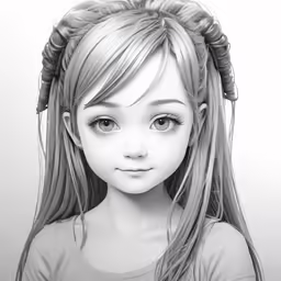 a drawing of a girl with long hair