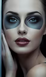 a woman with makeup painted like her face