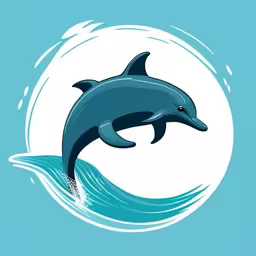 a dolphin swimming out on some water,dolphin in a circle water splashing
