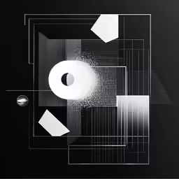 an abstract black and white photo with text on it