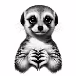 a picture of a meerkat is in pencil