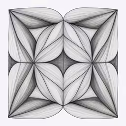 a drawing made from a single square with leaves,a drawing of some shapes that are arranged in the shape of a square