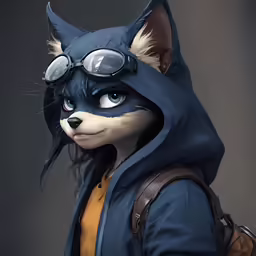 an animated man in a cat mask and jacket