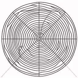 an outlined image of an area with lines that appear to be inside,a circular design for a book cover,a black and white drawing of the center of a circle,an illustrated diagram of the center and the width,an illustration of a four pointed circular