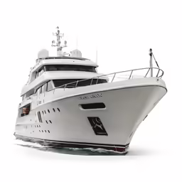 a white boat floating on top of water