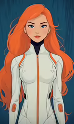 a cartoon woman is dressed in white