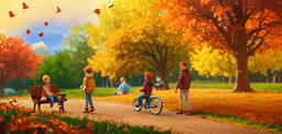 people sitting on park benches talking to each other,the children are sitting on benches as they look at the scenery