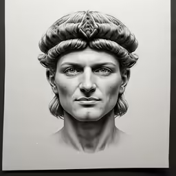 a drawing of a woman with a braid in her hair