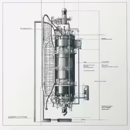 a drawing of a water pumping unit and parts in this diagram