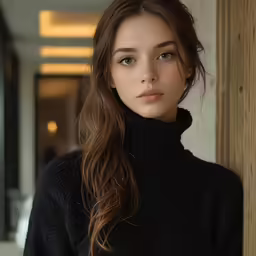 young female with very thick hair posing for photo