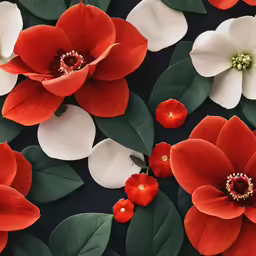 a background image of flowers with green leaves