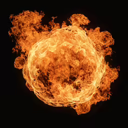 a big fireball with some flames coming out of it