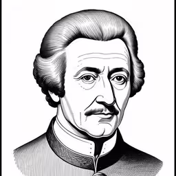 an old black and white image of a man with a long, wavy hair,the face of a man wearing a collar,a drawing of a man with a mustache and hair,a portrait of shakespeare, who was written as an old english writer,an engraving of a man in black and white