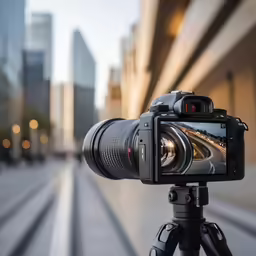 the camera is shown with his flash on