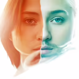 two images of people side by side one looks like the other looks like they have different hair and facial expressions