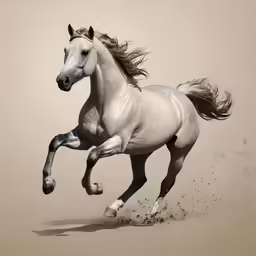a horse is in the desert with a blurry background