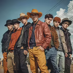 a group of men in cowboy hats pose for a photo