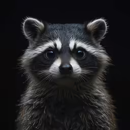 a raccoon sitting on top of a wooden table