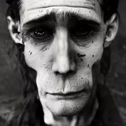 a close up of a face in a photograph