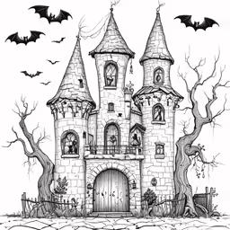 a castle is surrounded by bats