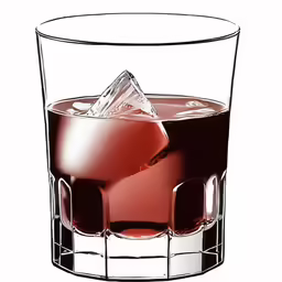 two red cocktails with ice in a glass