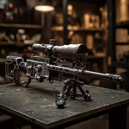 a very pretty looking gun on a table