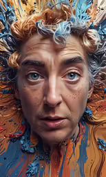 a close up of a man with frecky hair