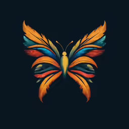 an abstractly colored butterfly on black background