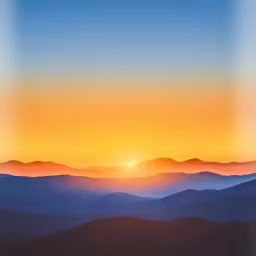 sunset view with mountains in the distance