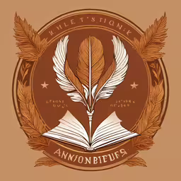 an open book with two wings, and the words, whe is twith,a logo for the anon - book club