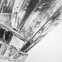 an abstract black and white picture of a clear glass