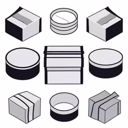 paper forms from the person, including a bowl, cake pan, and a box