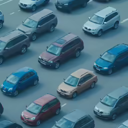 rows of cars are traveling on the highway
