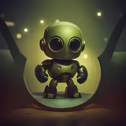 a robot is looking in the mirror to see how cool it is