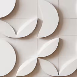 wall paper with white shapes and curved edges