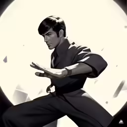 an illustration of a man in front of the moon