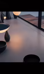 there are two large vases near each other on the floor